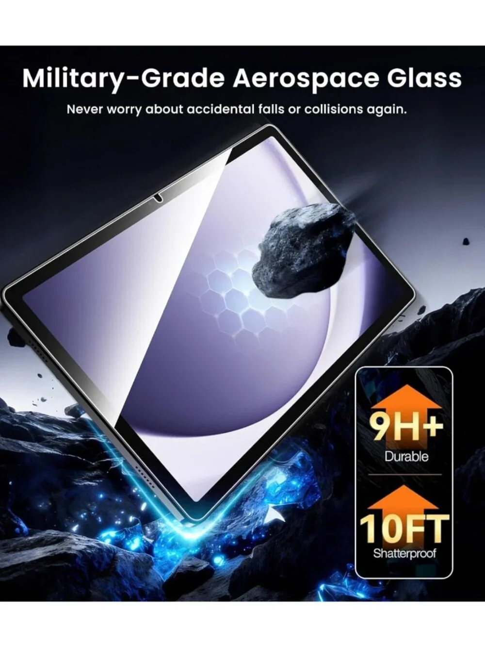 2 Pack 9H Tempered Glass Screen Protectors for Samsung Galaxy Tab A11/A9 - Easy
